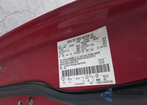 2010 Ford Explorer Eddie Bauer z USA, uszkodzony, nr VIN 1FMEU7EE8AUA67636